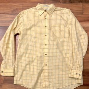 Mens LL Bean Size M- Reg Plaid Button Down Long Sleeve Shirt Wrinkle Resistant